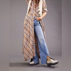 Free People Leather Chunky Decker Lug Sole Cream Penny Loafers